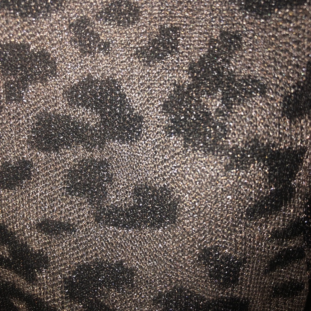 Zara Cheetah Print Mesh Blouse Puffed Sleeve Sz Lg - Picture 4 of 7